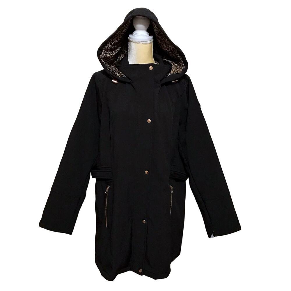 Jessica Simpson NWOT Black Softshell Trench Coat Women 1X